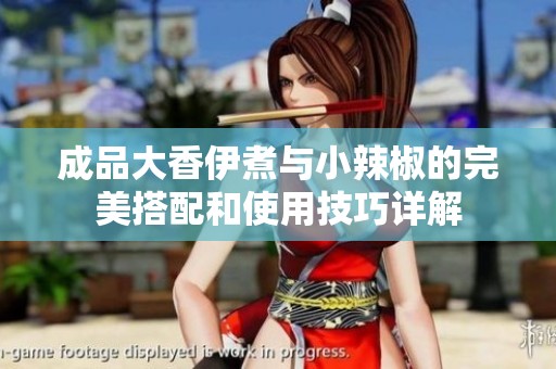 成品大香伊煮与小辣椒的完美搭配和使用技巧详解