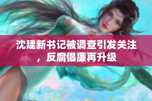 沈建新书记被调查引发关注，反腐倡廉再升级