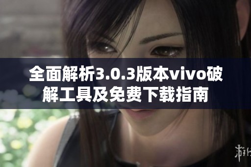 全面解析3.0.3版本vivo破解工具及免费下载指南