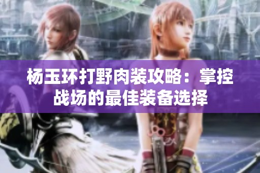 杨玉环打野肉装攻略：掌控战场的最佳装备选择