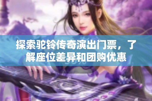 探索驼铃传奇演出门票，了解座位差异和团购优惠