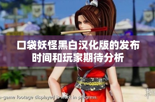 口袋妖怪黑白汉化版的发布时间和玩家期待分析