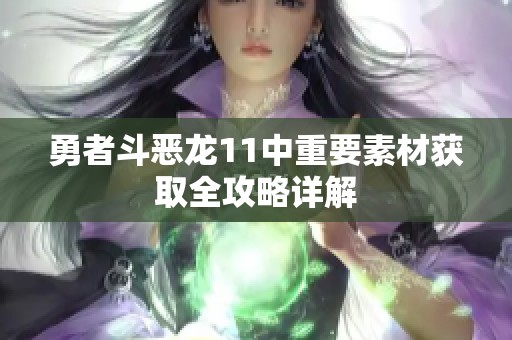 勇者斗恶龙11中重要素材获取全攻略详解