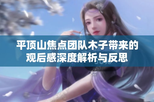 平顶山焦点团队木子带来的观后感深度解析与反思