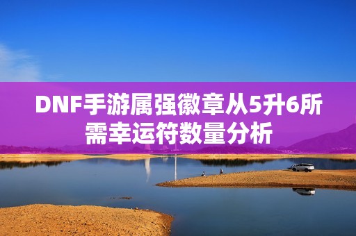 DNF手游属强徽章从5升6所需幸运符数量分析