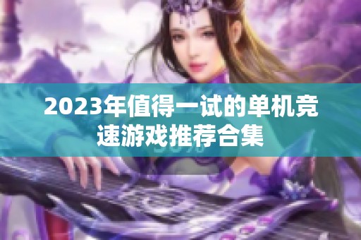 2023年值得一试的单机竞速游戏推荐合集