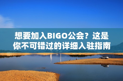 想要加入BIGO公会？这是你不可错过的详细入驻指南!