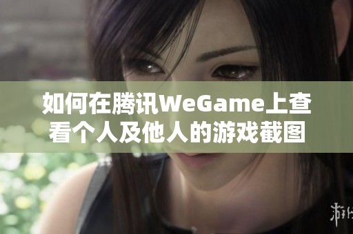 如何在腾讯WeGame上查看个人及他人的游戏截图