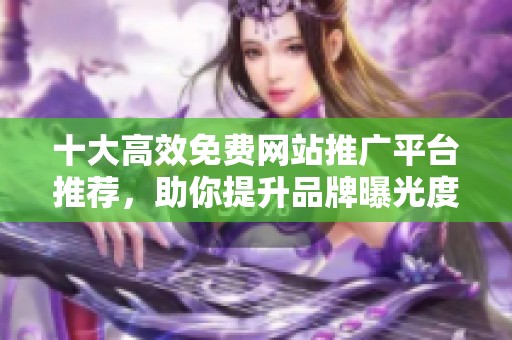 十大高效免费网站推广平台推荐，助你提升品牌曝光度