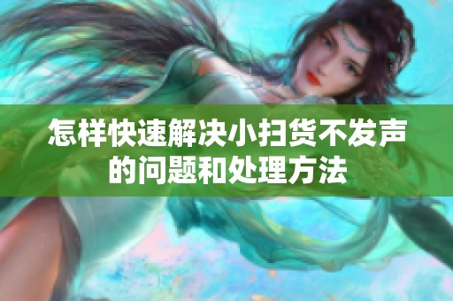 怎样快速解决小扫货不发声的问题和处理方法