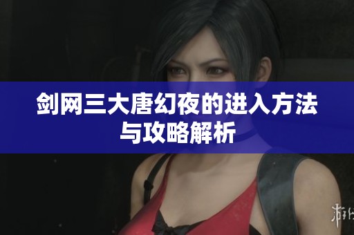 剑网三大唐幻夜的进入方法与攻略解析