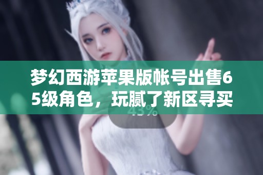 梦幻西游苹果版帐号出售65级角色，玩腻了新区寻买家